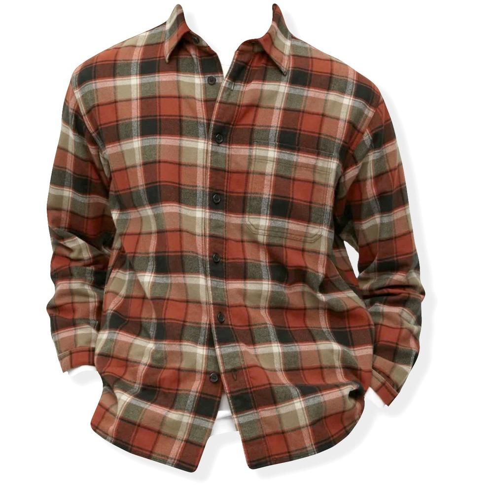 Silver Jeans Cotton Flannel Shirt - NWT Mens 2XL Burnt Orange - #48118-M10